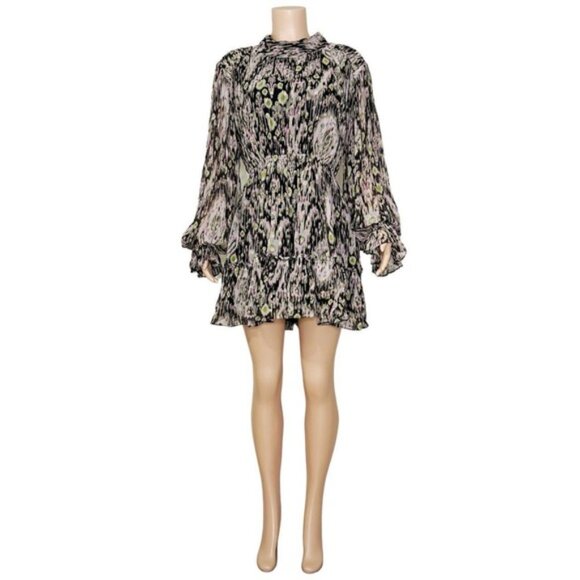 HEMANT & NANDITA Kari Short Dress, Black, Large - Picture 6 of 14